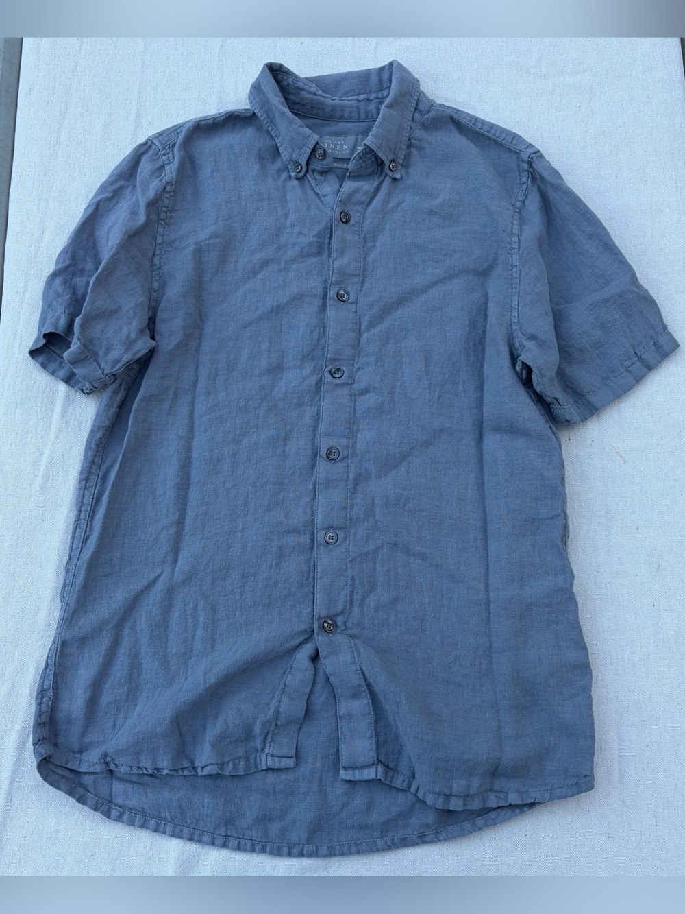 Abercrombie & Fitch Gray 100% Linen Button Up Shirt, Summer Casual Beach